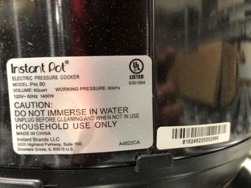 Photo 4 of **TESTED/ TURNS ON*** Instant Pot 8-Qt. Pro Pressure Cooker