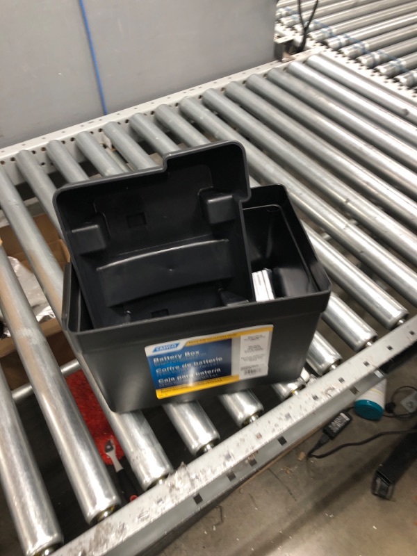 Photo 2 of Camco Heavy Duty Battery Box with Straps and Hardware - Group 24 |Safely Stores RV, Automotive, and Marine Batteries |Durable Anti-Corrosion Material | Measures 7-1/4" x 10-3/4" x 8" | (55363) Frustration Free Packaging Regular Battery Box