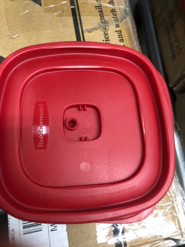 Photo 3 of *** INCOMPLETE *** Rubbermaid 16-Piece Food Storage Containers with Lids and Steam Vents, Microwave and Dishwasher Safe, Red 8-Pack Containers