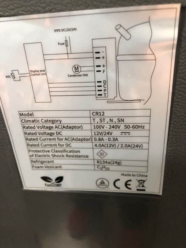 Photo 4 of F40C4TMP 12 Volt Refrigerator 13 Quart(12L) Portable Freezer (-4?~68?) with APP Control Car Fridge 12V/24V DC and 110-220V AC Compressor Cooler For Camping, Truck, Road Trip, Room and Outdoor
NO POWER CORD CANT OPEN