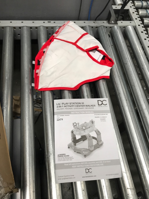 Photo 3 of Delta Children Lil Play Station 4-in-1 Activity Walker - Rocker, Activity Center, Bouncer, Walker - Adjustable Seat Height - Fun Toys for Baby, Sadie the Ladybug
