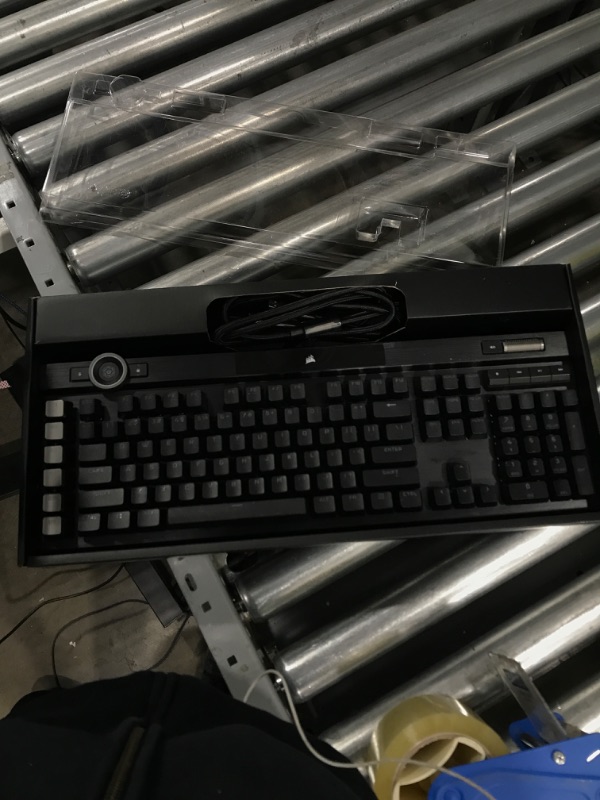 Photo 2 of Corsair K100 RGB Optical-Mechanical Gaming Keyboard - Corsair OPX RGB Optical-Mechanical Keyswitches - AXON Hyper-Processing Technology for 4X Faster Throughput - 44-Zone RGB LightEdge Optical Gaming Keyboard