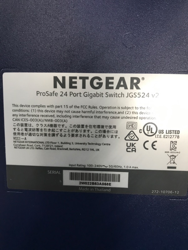 Photo 3 of NETGEAR 24-Port Gigabit Ethernet Unmanaged Switch (JGS524) - Desktop or Rackmount, and Limited Lifetime Protection 24 port | Rackmount