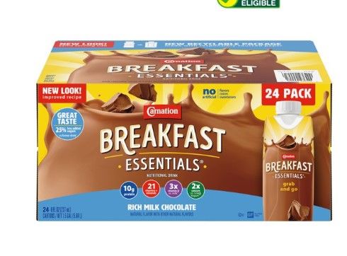 Photo 1 of **EXPIRES SEP03/2023** Carnation Breakfast Essentials Nutritional Drink, Rich Milk Chocolate, 10 g Protein, 24 - 8 fl oz Cartons
