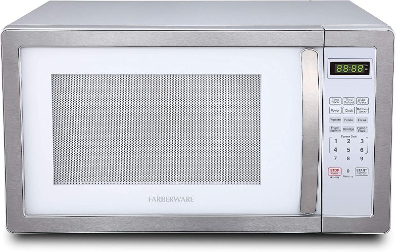 Photo 6 of 
Farberware FMO11AHTPLB 1.1 Cu. Ft. 1000-Watt Microwave Oven with LED Lighting Cubic Feet, White/Platinum