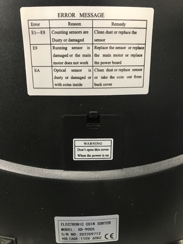 Photo 5 of Electronic USD Coin Sorter and Counter with LCD Display, Sorts 270 Coins Per Minute into Coin Wrappers or Bins, Coin Wrapper Tubes Included by EX ELECTRONIX EXPRESS