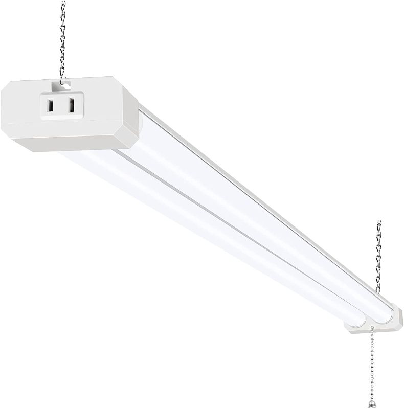 Photo 2 of 5000K LED Shop Light Linkable, 4FT Daylight 42W LED Ceiling Lights for Garages, Workshops, Basements, Hanging or FlushMount, Included Power Cord and Pull Chain, 4200lm, ETL- 1 Pack