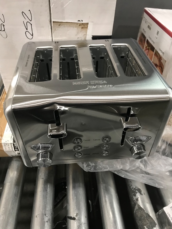 Photo 2 of 4 Slice Toaster,whall Stainless Steel,Toaster-6 Bread Shade Settings,Bagel/Defrost/Cancel Function with Dual Control Panels,Extra Wide Slots,Removable Crumb Tray,for Various Bread Types 1500W silver