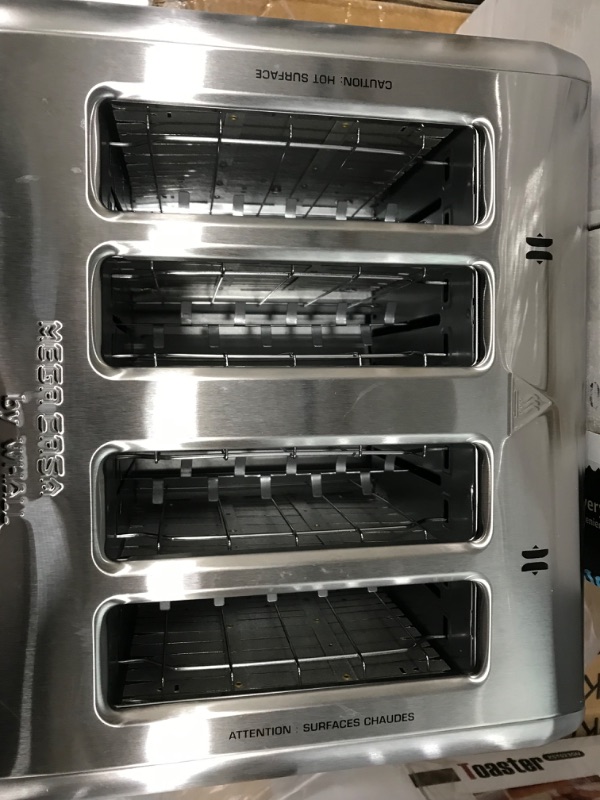 Photo 3 of 4 Slice Toaster,whall Stainless Steel,Toaster-6 Bread Shade Settings,Bagel/Defrost/Cancel Function with Dual Control Panels,Extra Wide Slots,Removable Crumb Tray,for Various Bread Types 1500W silver