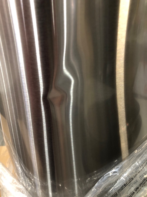 Photo 3 of **SEE NOTES**
Ninestars DZT-50-13 Automatic Touchless Motion Sensor Oval Trash Can with Black Top, 13 gallon/50 L, Stainless Steel
