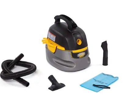 Photo 1 of 2.5 Gallon 1.75 Peak HP Compact Wet/Dry Shop Vacuum with Filter Bag, Hose and Accessories
