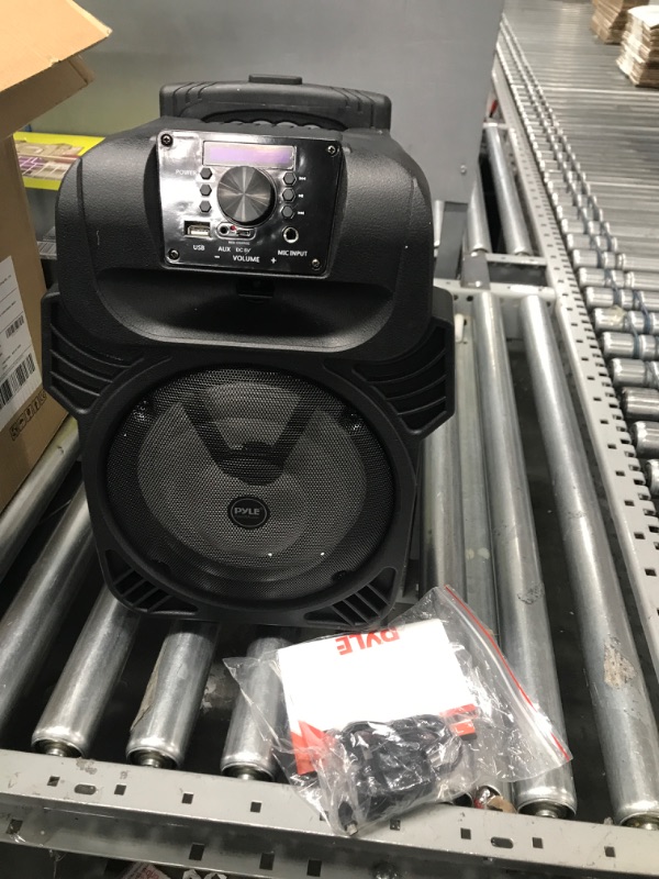 Photo 1 of 400W Portable Bluetooth PA Loudspeaker - 8” Subwoofer System, 4 Ohm/55-20kHz, USB/MP3/FM Radio/ ¼ Mic Inputs, Multi-Color LED Lights, Built-in Rechargeable Battery w/ Remote Control - Pyle PPHP844B