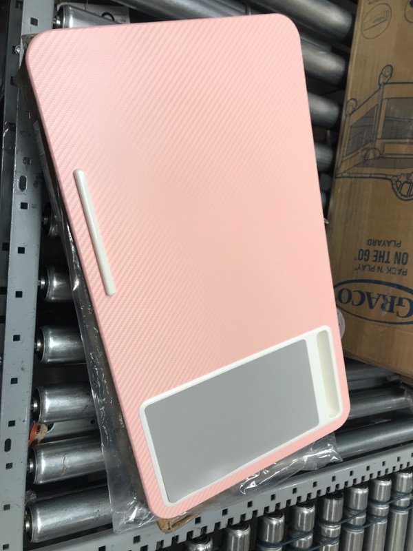 Photo 2 of LapGear Home Office Lap Desk with Device Ledge, Mouse Pad, and Phone Holder - Pink - Fits up to 15.6 Inch Laptops - Style No. 91584 Blush Pink