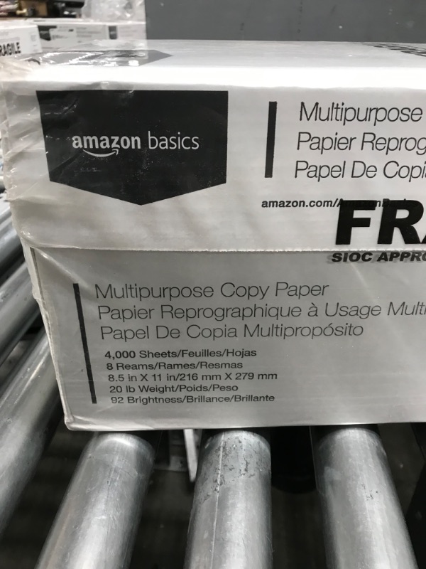 Photo 3 of Amazon Basics Multipurpose Copy Printer Paper, 8.5 x 11 Inch 20Lb Paper - 8 Ream Case (4,000 Sheets), 92 GE Bright White 8 Reams | 4000 Sheets Multipurpose (8.5x11) Paper