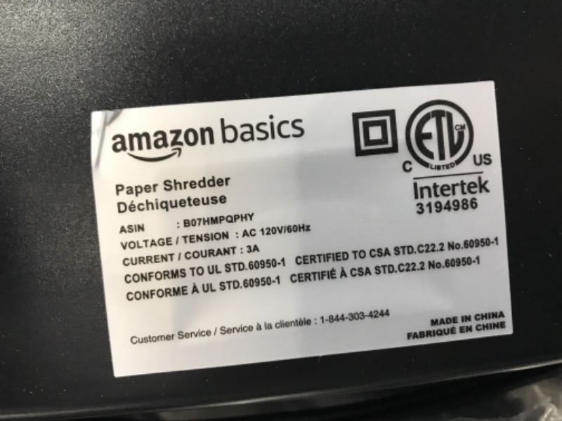 Photo 4 of Amazon Basics 12-Sheet Cross-Cut Paper and Credit Card Home Office Shredder