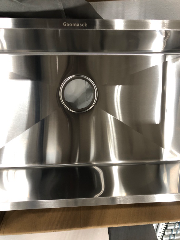 Photo 2 of 
Gaomasck Kitchen Sink , 30 x 16.5 inch Undermount Kitchen Sink Single Bowl 16 Gauge Stainless Steel Sink, High-end Handmade for Kitchen Sink, Bar Sink or...
