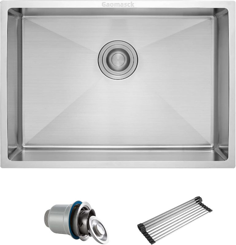 Photo 1 of 
Gaomasck Kitchen Sink , 30 x 16.5 inch Undermount Kitchen Sink Single Bowl 16 Gauge Stainless Steel Sink, High-end Handmade for Kitchen Sink, Bar Sink or...