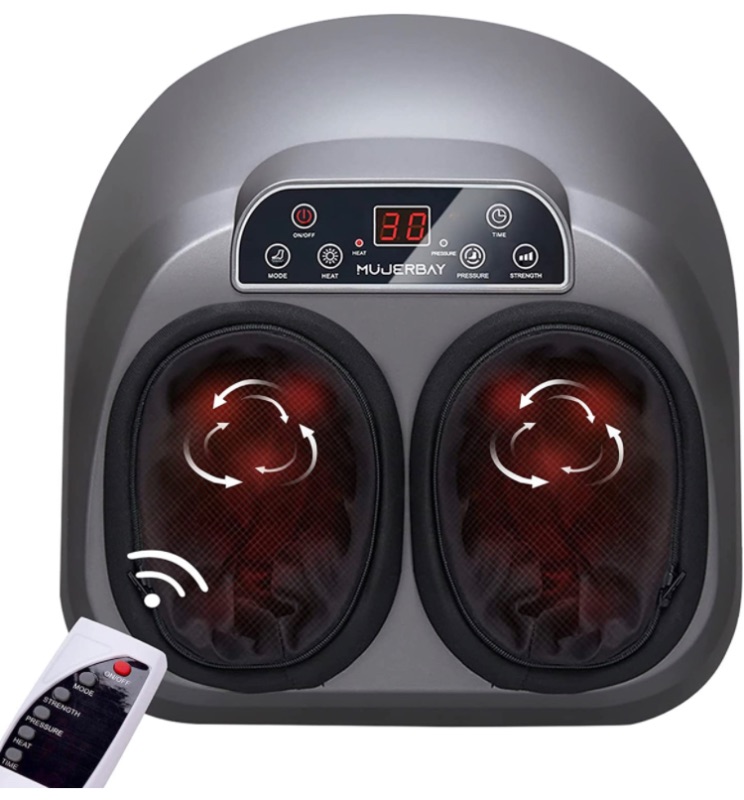 Photo 1 of MUJERBAY Foot Massager with Heat, Shiatsu Foot Massager Machine, Full-Cover Air Compression Deep Kneading Foot Massager, for Plantar Fasciitis Feet Massager (with Remote Control)