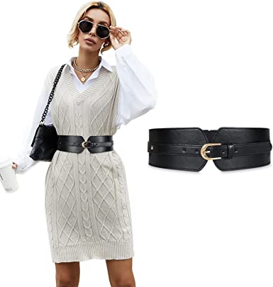 Photo 1 of  SUOSDEY Womens Wide Elastic Waist Belt for Dress Ladies Stretch Cinch Belt for Girls