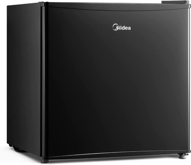 Photo 1 of **SEE NOTES** Midea WHS-65LB1 Compact Single Reversible Door Refrigerator, 1.6 Cubic Feet(0.045 Cubic Meter), Black
