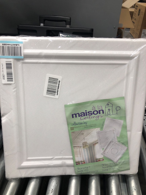 Photo 5 of **SEE NOTES**
A La Maison Ceilings R24 Line Art Foam Glue-up Ceiling Tile (259 sq. ft./Case), Pack of Plain White Pack of 8 Tile + Adhesive, 9 fl oz