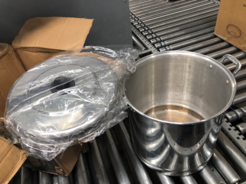 Photo 4 of **Missing item**
Vasconia – 32-Quart Steamer Pot (Aluminum) with Tray & Aluminum Lid for Most Stoves (Hand-Wash only) Large Stock Pot for Tamales, Steaming, Boiling & Frying - Makes Seafood, Pasta, Veggies & More