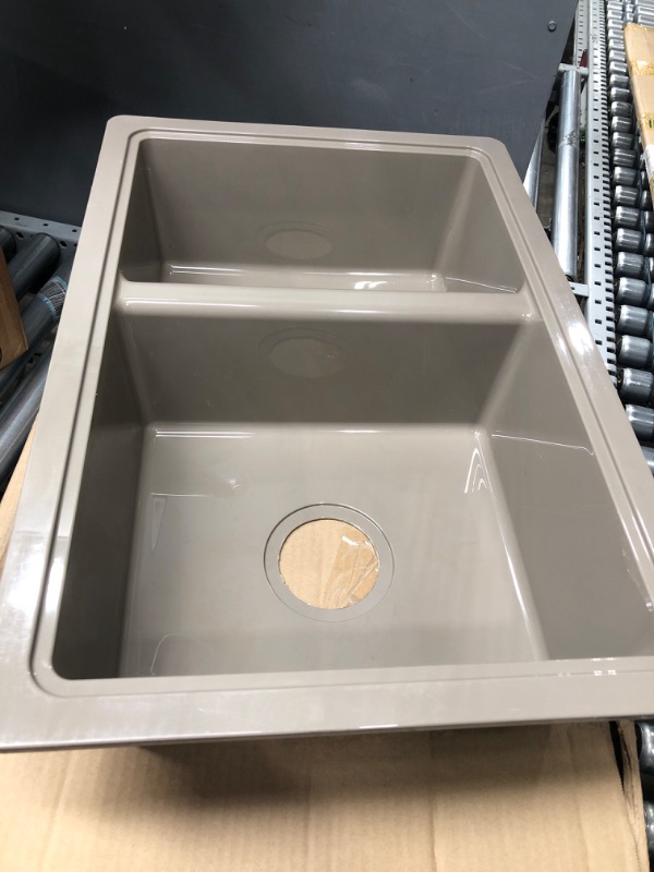 Photo 2 of Lippert RV Double Kitchen Galley Sink - 25" x 17" x 6.6" Stainless Steel Color ABS Plastic for 5th Wheel, Travel Trailer, Camper