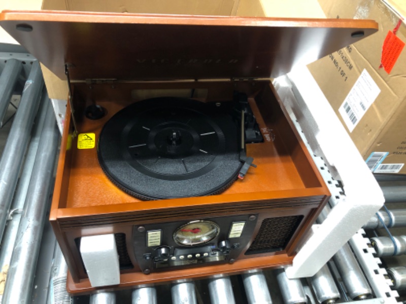Photo 2 of **PARTS ONLY** 
Victrola 8-in-1 Bluetooth Record Player & Multimedia Center, Built-in Stereo Speakers - Turntable, Wireless Music Streaming, Real Wood | Espresso Espresso Entertainment Center