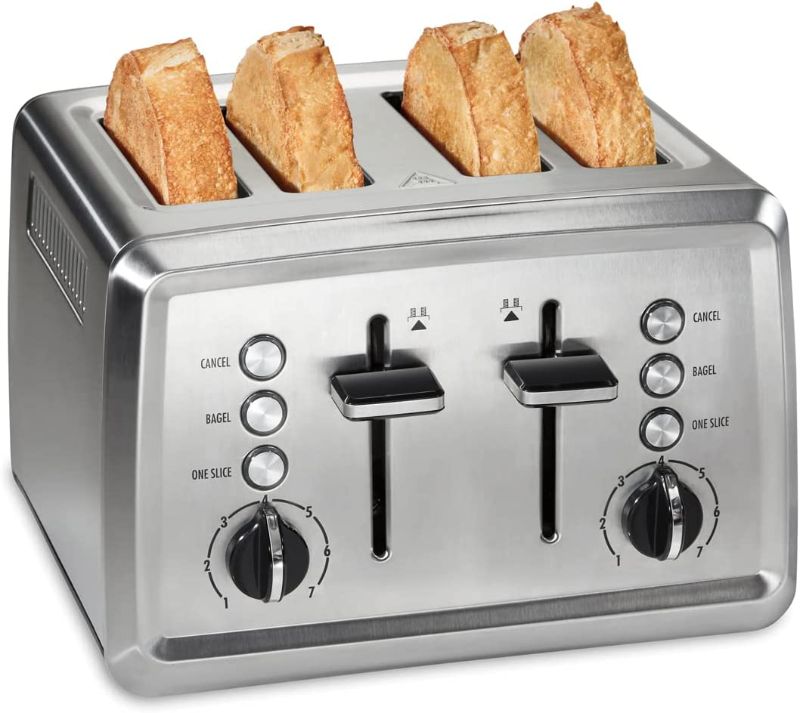 Photo 1 of *** POWERS ON *** Hamilton Beach 4 Slice Stainless Steel Toaster With Sure-Toast Technology