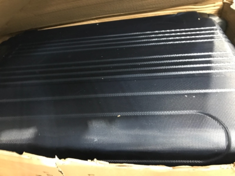 Photo 1 of Kenneth Cole REACTION Out Of Bounds Lightweight Durable Hardshell 4-Wheel Spinner Cabin Size Travel Suitcase, Naval, 24-Inch Checked Naval 24-Inch Checked