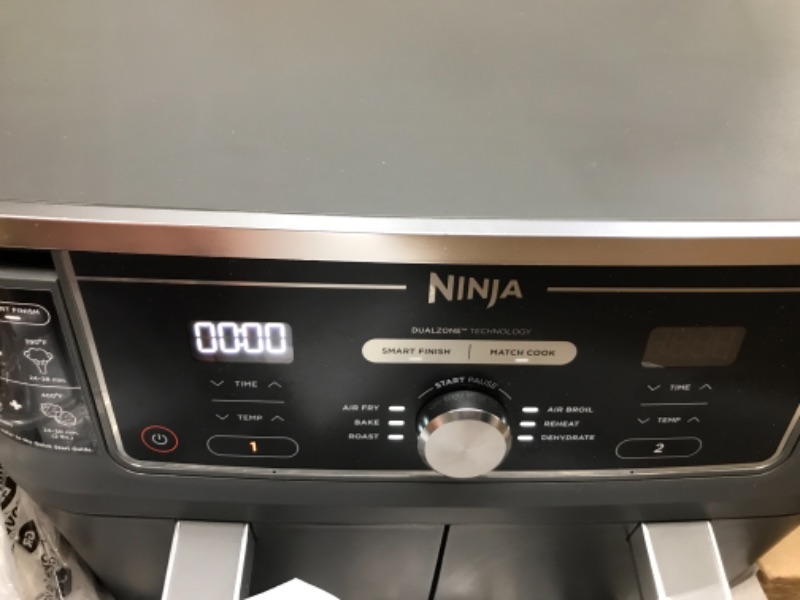 Photo 2 of Ninja DZ401 Foodi 10 Quart 6-in-1 DualZone XL 2-Basket Air Fryer with 2 Independent Frying Baskets, Match Cook & Smart Finish to Roast, Broil, Dehydrate & More for Quick, Easy Family-Sized Meals, GreyLPNPMAB7906942
