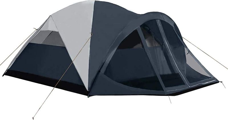 Photo 1 of Pacific Pass 6 Person Dome Tent w/ Removable Rain Fly and Screen Room, Water Resistant - Navy/Gray