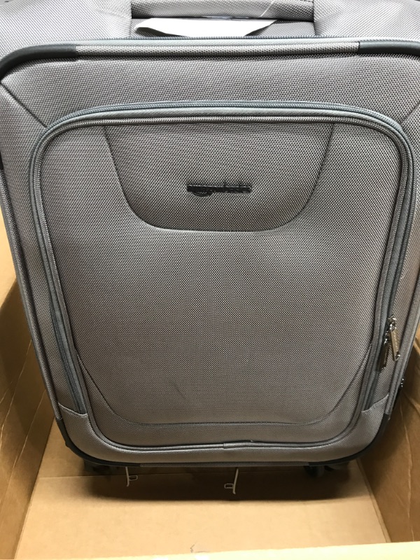 Photo 2 of Amazon Basics Expandable Softside Carry-On Spinner Luggage Suitcase With TSA Lock And Wheels - 23 Inch, Grey Grey 23-inch Suitcase