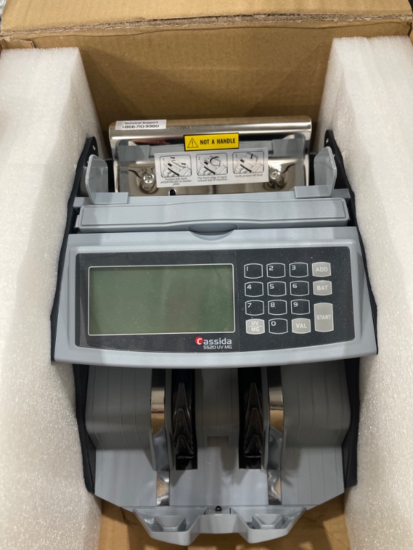 Photo 2 of Cassida 5520 UV/MG - USA Money Counter with ValuCount, UV/MG/IR Counterfeit Detection, Add and Batch Modes - Large LCD Display & Fast Counting Speed 1,300 Notes/Minute UV/MG Counterfeit Detection Detection