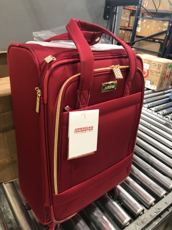 Photo 2 of American Tourister Belle Voyage Softside Luggage with Spinner Wheels, Red, Carry-On 21-Inch Carry-On 21-Inch Red