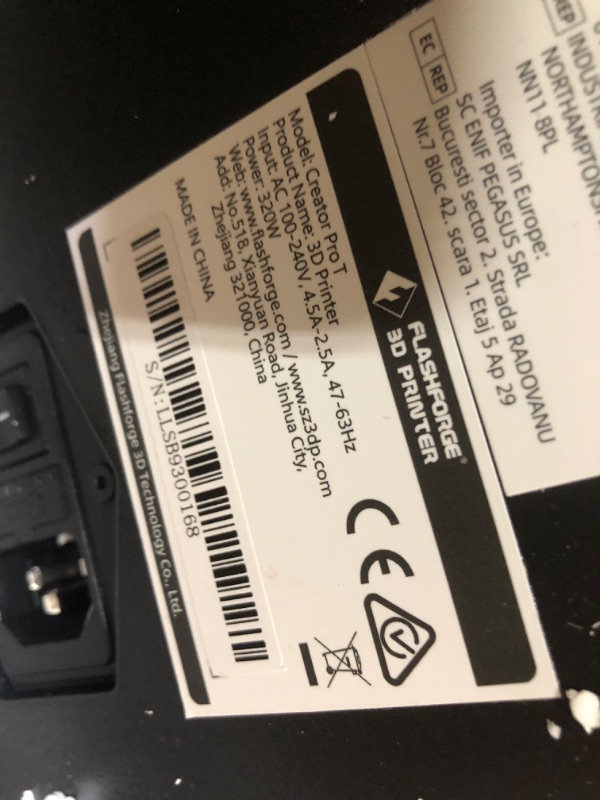 Photo 6 of Flashforge Upgrade Creator Pro T 3D Printer, Direct Drive Dual Extruder, WiFi Connection, Semi Auto Leveling, Color Touchscreen, Works with ABS/PETG/PLA
