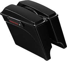 Photo 1 of 5 Inch Vivid Black Stretched Saddlebags Extended Saddle bag with Lids Latch Keys For Harley Touring Electra Glide Road king Ultra Street '14-Up
