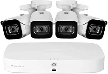 Photo 1 of Lorex 4K Security Camera System, Fusion 8-Channel 2TB NVR with Four 4K Indoor/Outdoor IP POE Wired Metal Bullet Cameras
