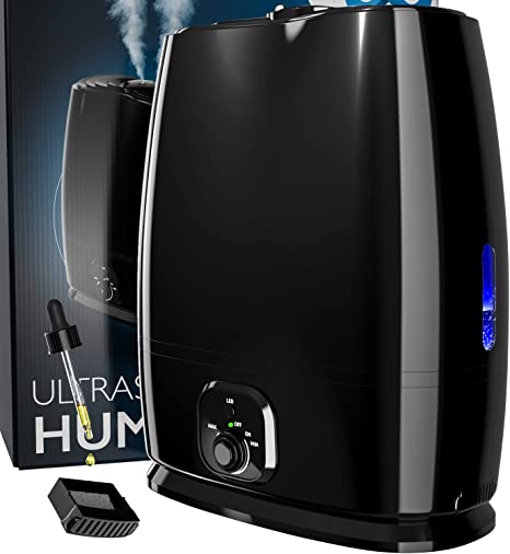 Photo 1 of 50-Hour Ultrasonic Cool Mist Humidifiers for Bedroom (6L) - Quiet, Filterless Humidifiers for Large Room w/ Essential Oils Tray - Small Air Vaporizer for Baby, Kids & Nursery - Everlasting Comfort
