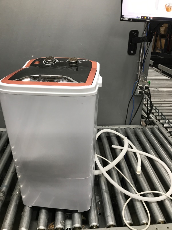 Photo 2 of ****USED MINOR SCRATCHES***  Tiktun Portable XPB40-1218A Mini Single Tub Machine w/Wash and Spin Cycle,11lbs Capacity for Camping,Apartments,Dorms,RV, Black and Brown Single Tub Washing Machine Black and Brown