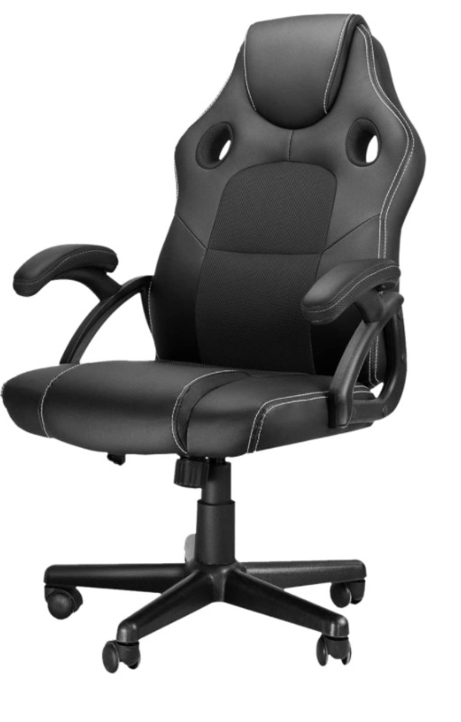 Photo 1 of ****MISSING HARDWARE*** DualThunder Gaming Chairs, Home Office Desk Chairs Clearance, Comfortable Cheap Gaming Office Chairs, Computer Chairs Video Game Chairs, Gaming Chairs for Teens Gamer, Swivel Rolling Chairs, Black