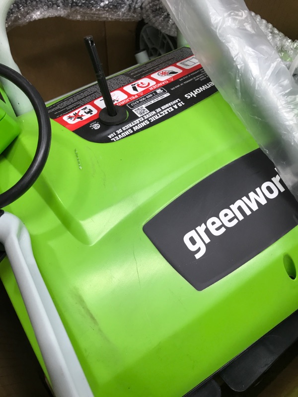 Photo 3 of ***PREVIOUSLY USED***  Greenworks 10 Amp Corded Snow Thrower, Green