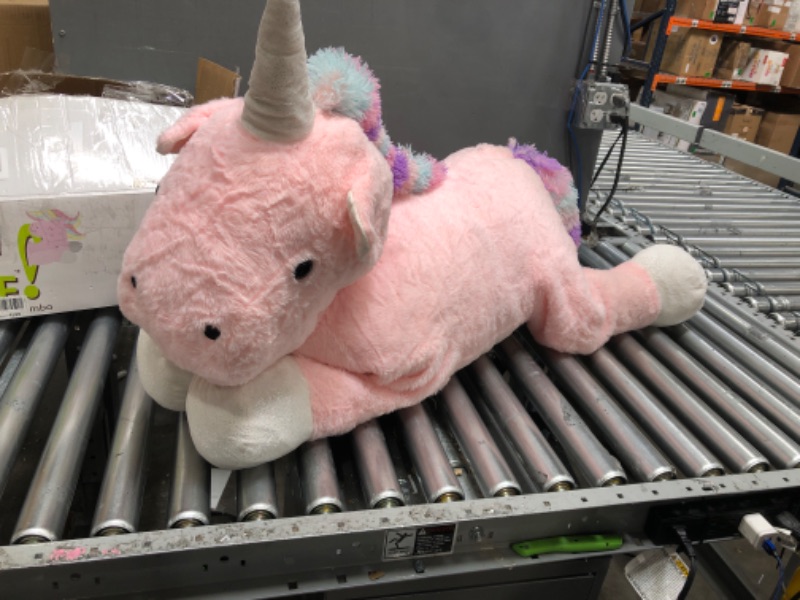 Photo 2 of Animal Adventure | Sqoosh2Poof Giant, Cuddly, Ultra Soft Plush Stuffed Animal with Bonus Interactive Surprise - 44" Unicorn