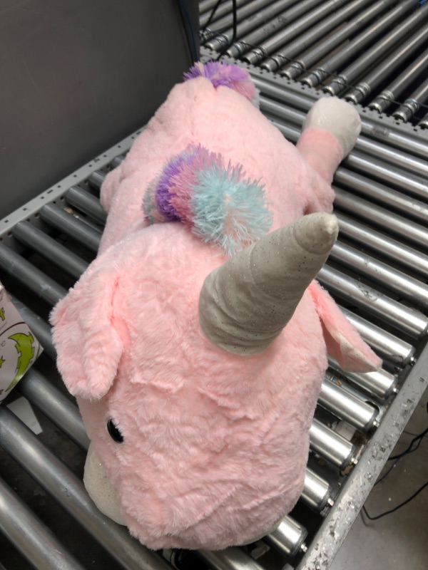 Photo 3 of Animal Adventure | Sqoosh2Poof Giant, Cuddly, Ultra Soft Plush Stuffed Animal with Bonus Interactive Surprise - 44" Unicorn