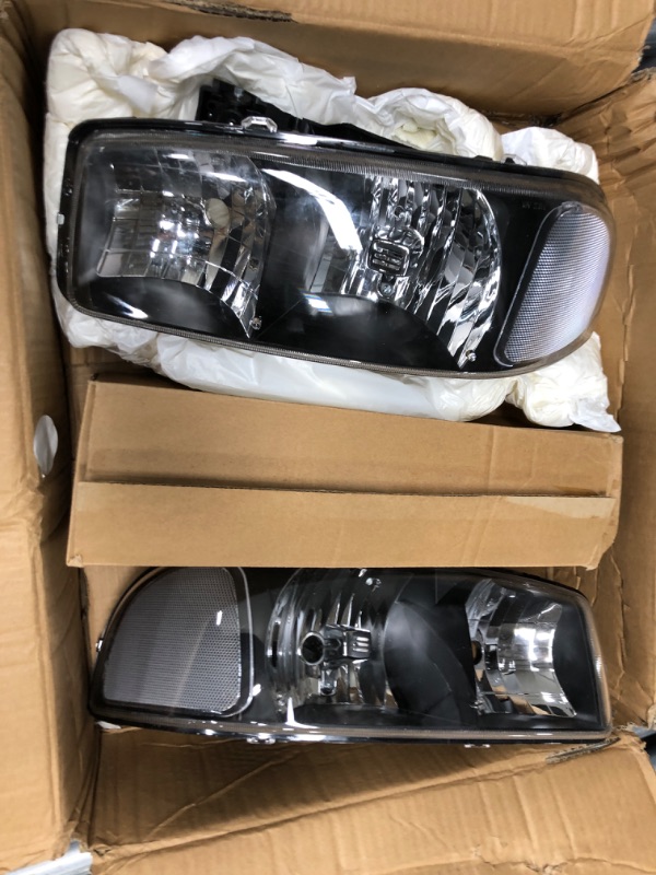 Photo 2 of ECCPP Headlight Assembly Black Headlights+Bumper Light Lamp for GMC For Sierra 1500 2500 3500,1500 HD 2500 HD,1500 HD/2500 HD/3500 Classic,for GMC Yukon,for GMC Yukon XL 1500 2500 1999-2007