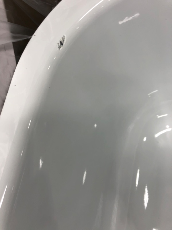 Photo 2 of ***ENAMEL CHIPPED IN ONE CORNER**
Houzer Porcela Porcelain Enamel Steel Undermount Single Bowl Kitchen Sink, Large, White, PCG-3600 WH
