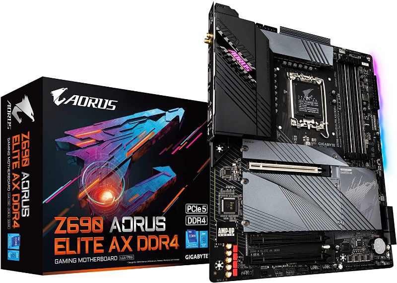 Photo 1 of GIGABYTE Z690 AORUS Elite AX DDR4 & Intel Core i7-12700K Desktop Processor 12 (8P+4E) Cores up to 5.0 GHz Unlocked  LGA1700 600 Series Chipset 125W