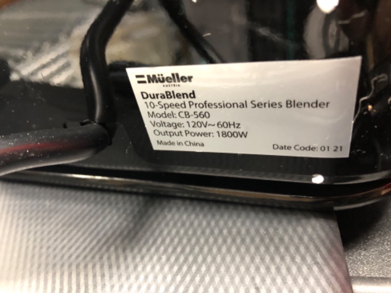 Photo 3 of **NEW** Mueller DuraBlend, 10-Speed 3.0hp Professional Series Blender - Pulse Mode and Ice Crushing 