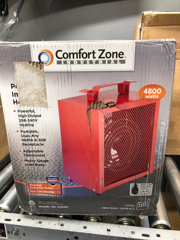 Photo 2 of ***UNABLE TO TEST FUNCTIONALITY ***
Comfort Zone Portable Industrial Heater CZ290