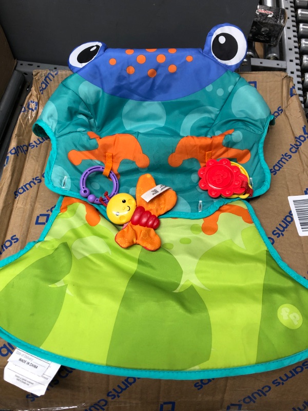 Photo 2 of *Used-See Photos* Fisher-Price Portable Baby Chair, Sit-Me-Up Floor Seat With Teething Toy And Crinkle Toy Butterfly, Froggy Seat Pad Frog (Frustration Free Packaging)
